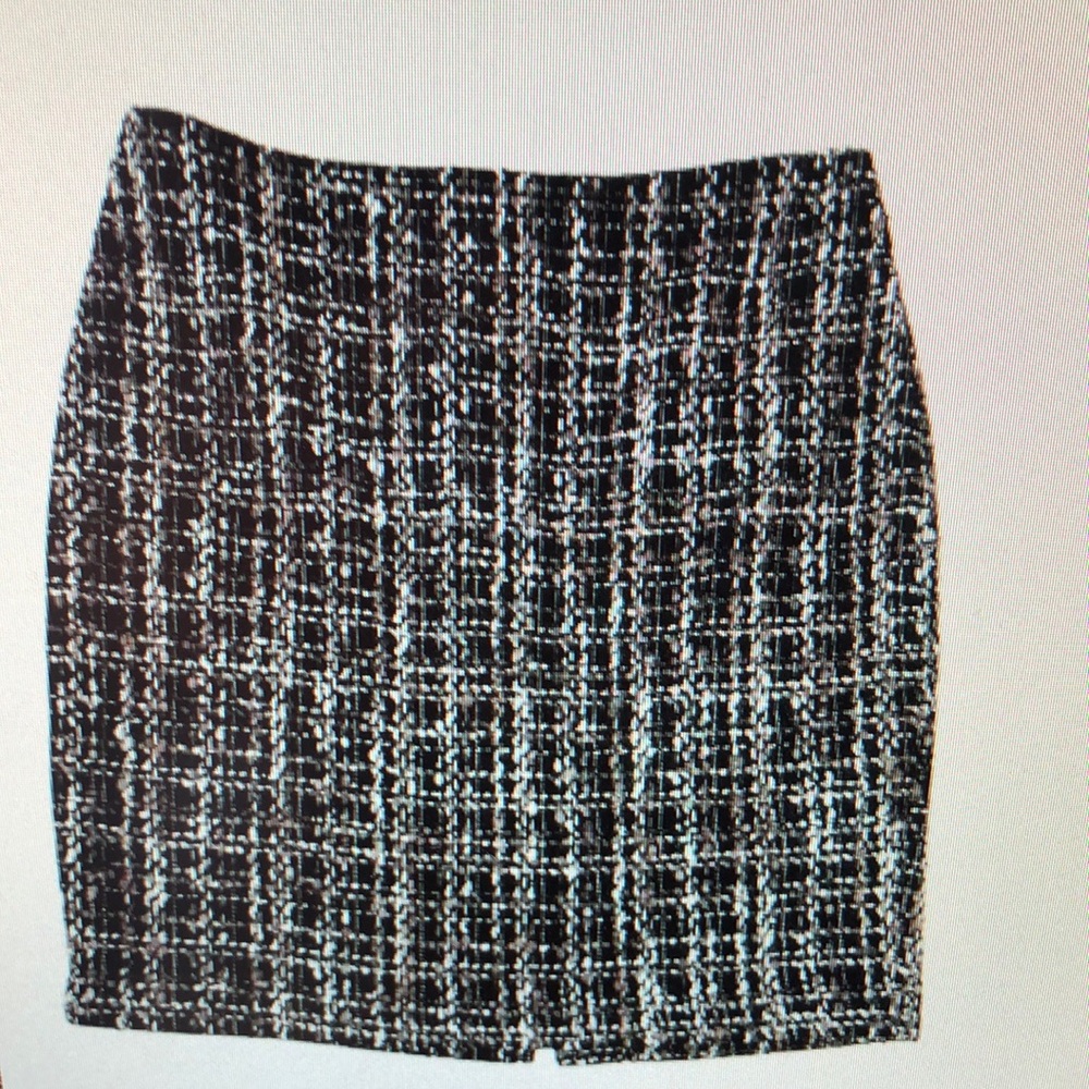 Classic Black and White Tweed Skirt